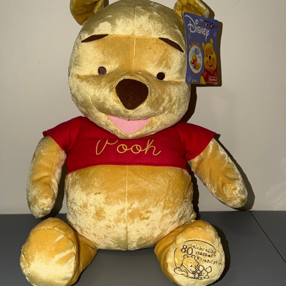 24” Fisher Price Disney Winnie the Pooh Plush  - Yellow with Red Shirt-